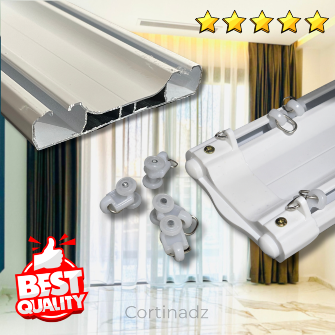 LA RAIL RIDEAU Aluminium DOUBLE BLANC